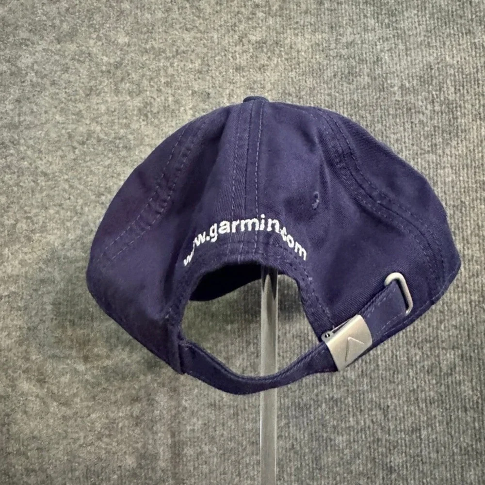 Garmin Navy Blue Baseball Cap Hat Adjustable Cotton Twill Logo Embroidered Mens